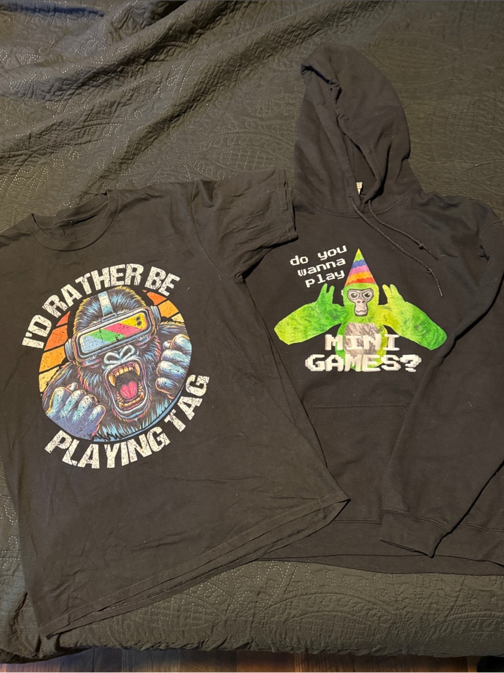Black Gorilla Tag Graphic Hoodie and T-Shirt Set